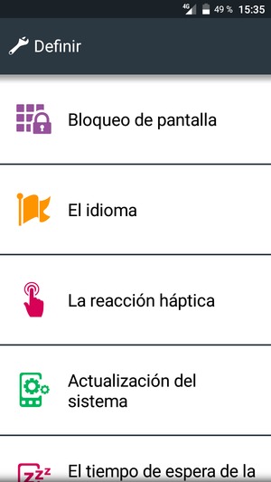 Desplácese y seleccione Actualización del sistema