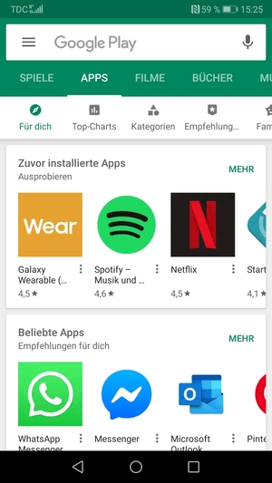 Wählen Sie die Suchleiste