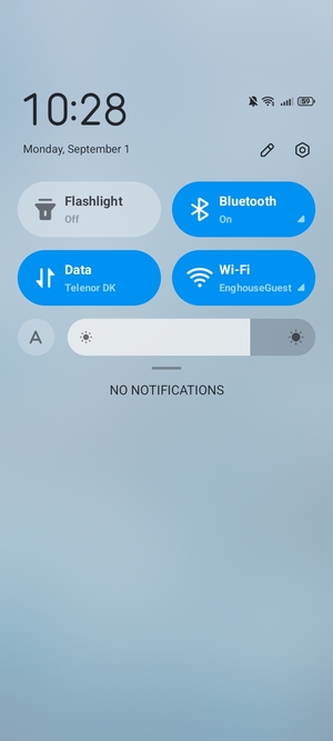 Slide down the top menu again