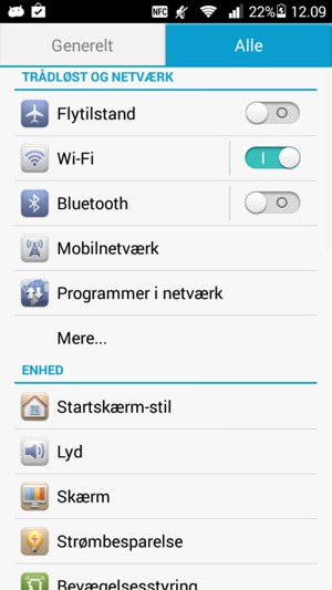 Vælg Alle og  Mere...