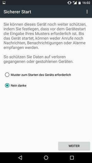 Wählen Sie die gewünschte Option und wählen Sie WEITER