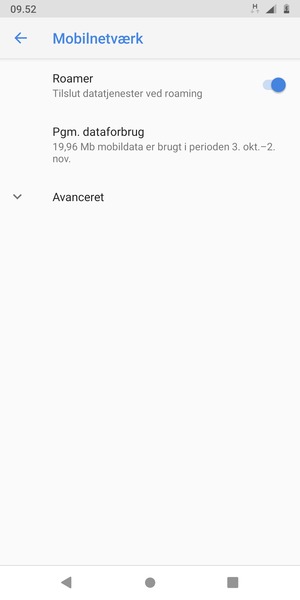Slå Roamer til eller fra