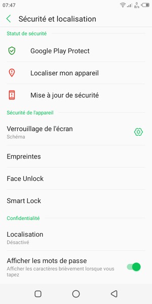 Votre téléphone est maintenant sécurisé par un écran de verrouillage