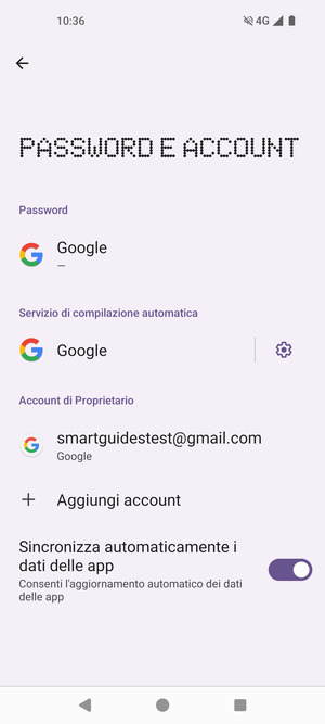 Seleziona il tuo account Google
