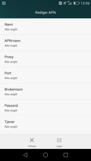 Skriv inn internett-informasjon