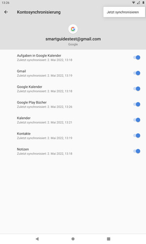 Wählen Sie Jetzt synchronisieren