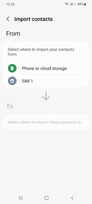 Select SIM 1 or SIM 2