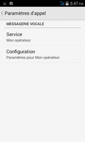 Sélectionnez Service
