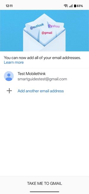 Select TAKE ME TO GMAIL