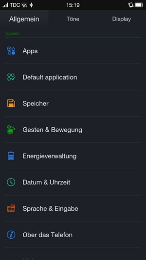Scrollen Sie und wählen Sie Energieverwaltung