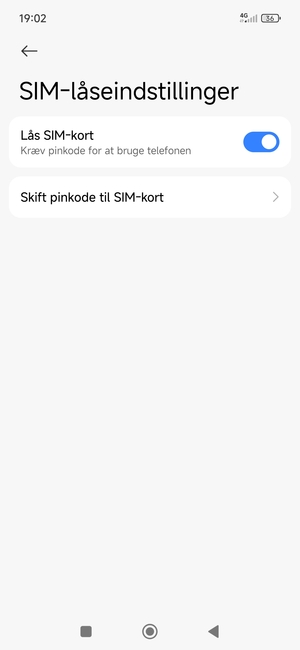 Vælg Skift pinkode til SIM-kort