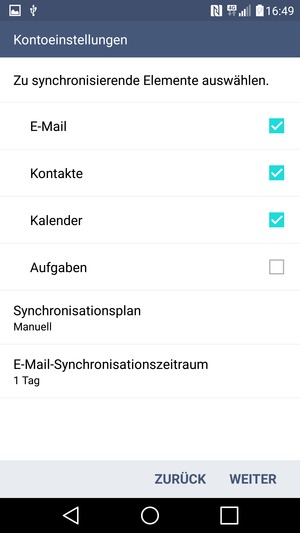 Wählen Sie WEITER