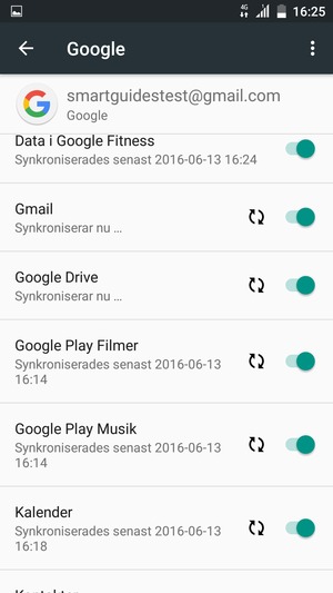 Din information kommer att synkroniseras