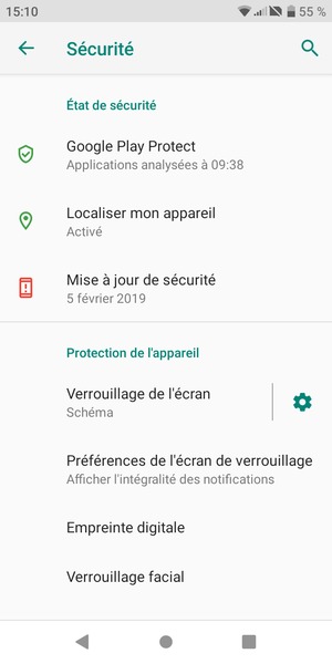 Votre téléphone est maintenant sécurisé par un écran de verrouillage