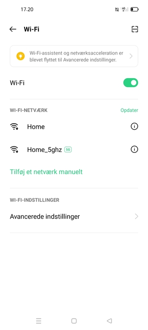 Vælg det trådløse netværk, du ønsker at oprette forbindelse til