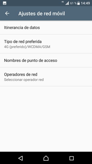 Seleccione Tipo de red preferida