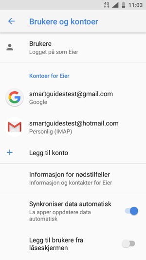 Velg din Google-konto