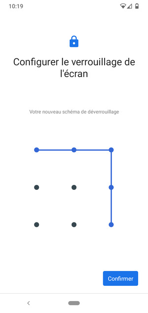 Dessinez de nouveau le schéma de déverrouillage et sélectionnez Confirmer