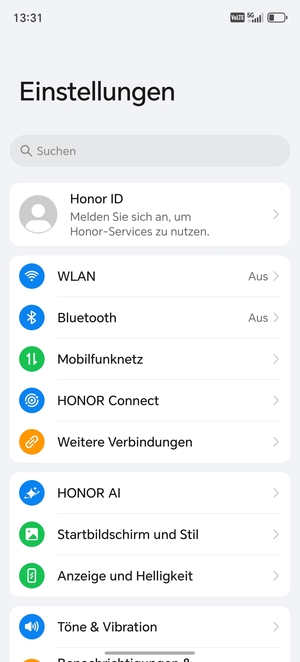 Wählen Sie Mobilfunknetz