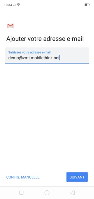 Saisissez votre Adresse e-mail et sélectionnez SUIVANT