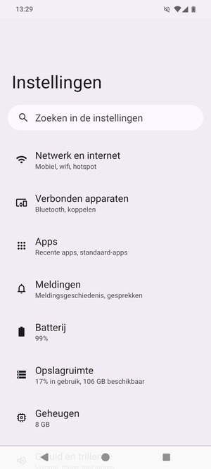 Selecteer Netwerk en internet