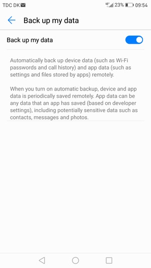 Select the Back button