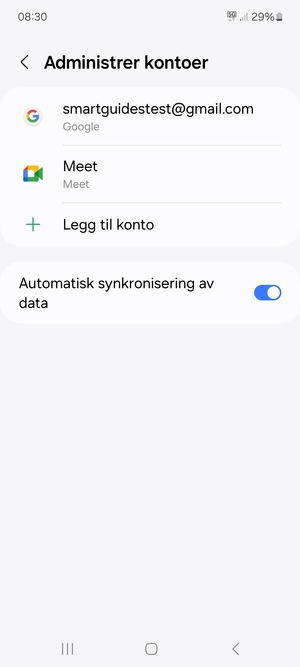 Velg din Google-konto