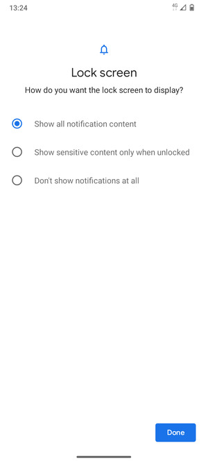 Select your preferred option and select Done