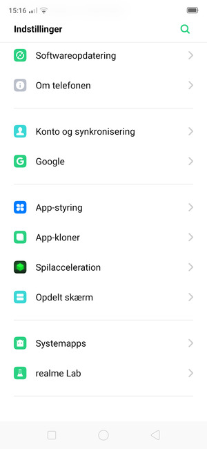 Scroll til og vælg Softwareopdateringer