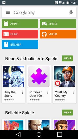 Wählen Sie die Suchleiste