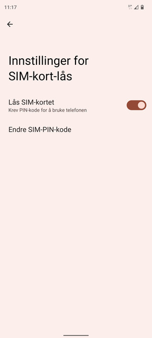 Velg Public og Endre SIM-PIN-kode