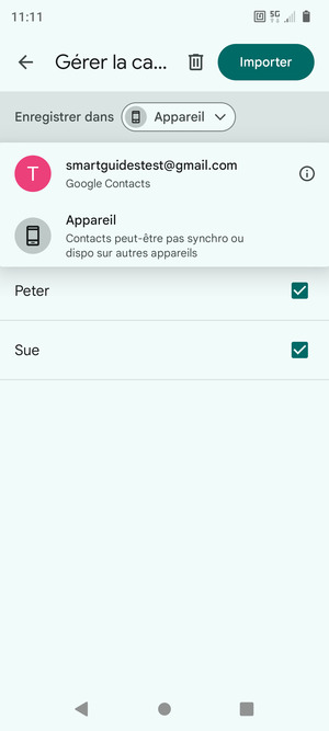 Sélectionnez votre compte Google