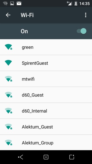 Select the wireless network you want to connect to