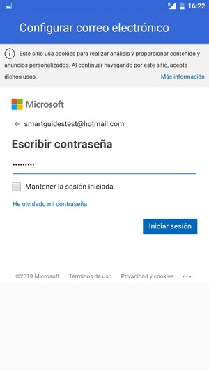 Introduzca su contraseña y seleccione Iniciar sesión