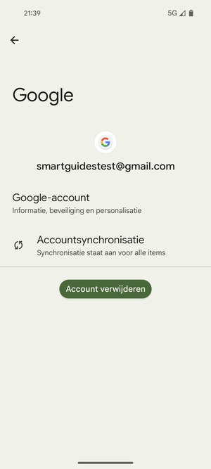 Selecteer Accountsynchronisatie