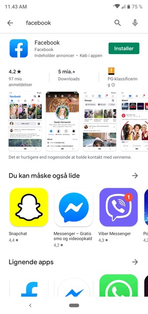 Vælg appen