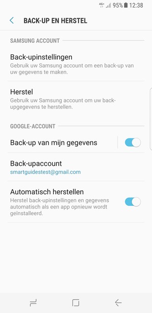 Selecteer Back-upaccount