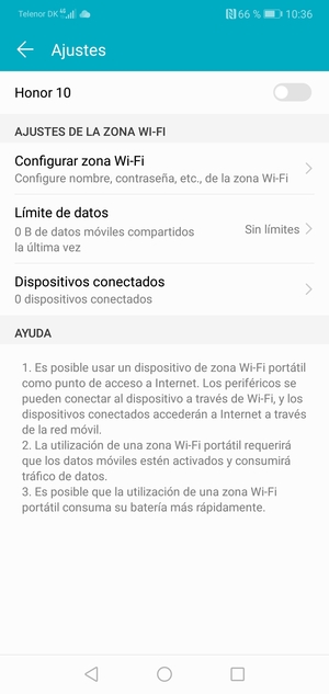 Seleccione Configurar zona Wi-Fi