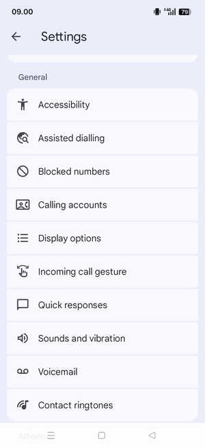 Scroll to and select Voicemail
