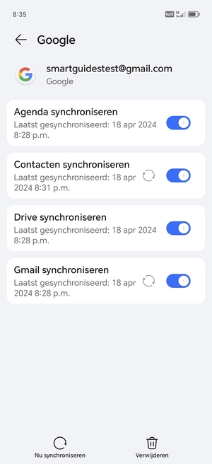 Selecteer Nu synchroniseren