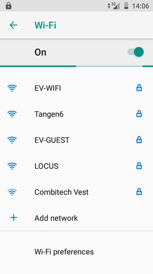 Select the wireless network you want to connect to