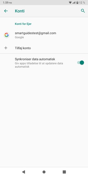 Vælg din Google konto