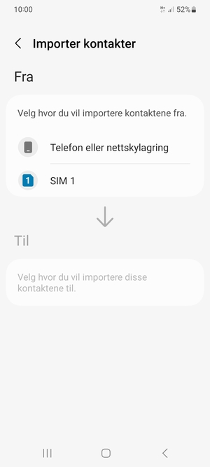 Velg SIM 1 eller SIM 2