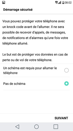 Sélectionnez votre option préférée et sélectionnez SUIVANT