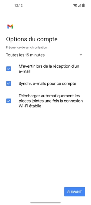 Sélectionnez SUIVANT