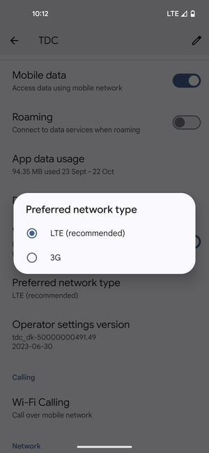 Select your preferred option