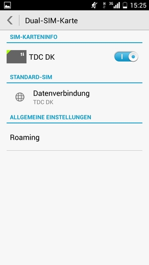 Wenn Ihr Bildschirm sieht wie folgt aus, wählen Sie Roaming