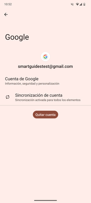 Seleccione Sincronización de cuenta