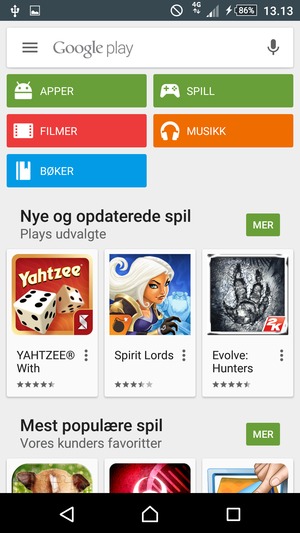 Velg søkefelt