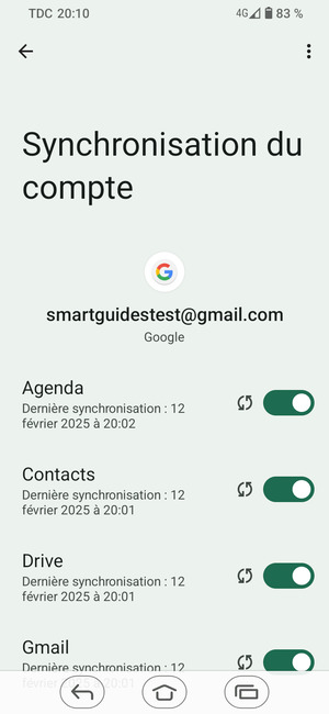 Assurez-vous que Contacts est sélectionné